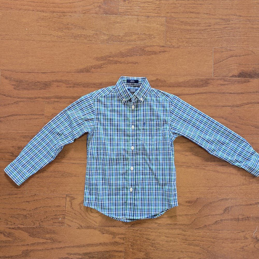 Izod Plaid Button Down Shirt - 8